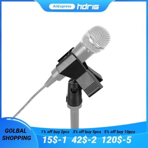 HDRIG Spring-loaded Butterfly Microphone Clip Clamp For Mic Stand With 5/8" Male To 3/8" Female Plastic Mic Screw Adapter
