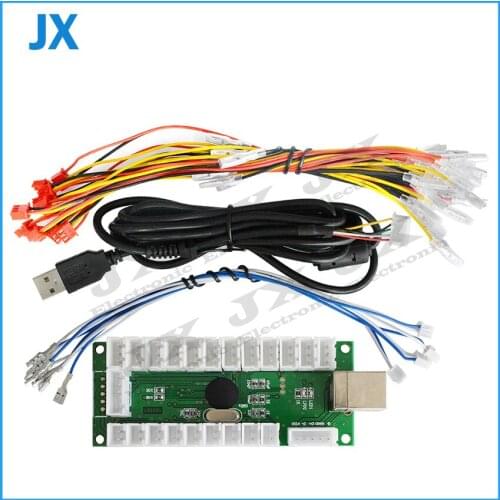 Zero Delay Arcade USB Encoder PC to Joystick Fighting Games Replacement Parts Encoder Board +Wire Cables for LED buttons