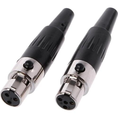 1Pcs High Quality Mini XLR 3 4 Pin Female Plug Small XLR Audio Microphone Connector for MIC Soldering Straight