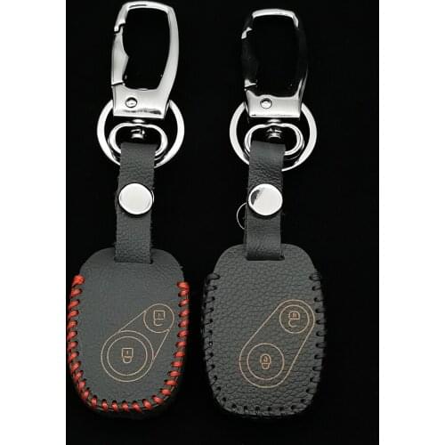 100% Leather Car Key Fob Case Cover Set Shell Holder For Honda For Accord CRV Civic Fit Freed StepWGN Two 2 Buttons Remote