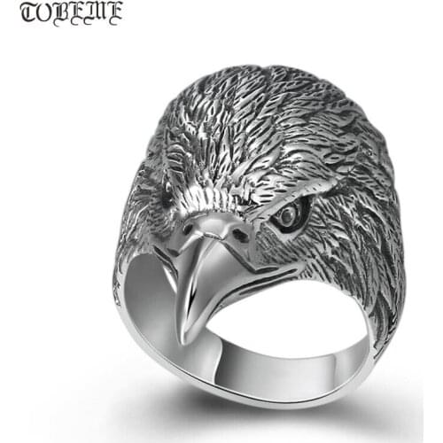 Handmade 100% 925 Silver Cool-Eagle Ring 925 Sterling Power-Eagle Man Ring 925 Silver Cocktail Ring