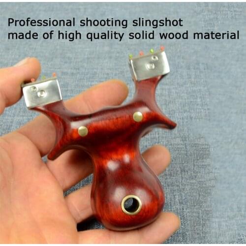 2020 New High-power Catapult Pure Solid Wood Handle Slingshot Using Flat Rubber Band for Shooting Toys For Boys Games