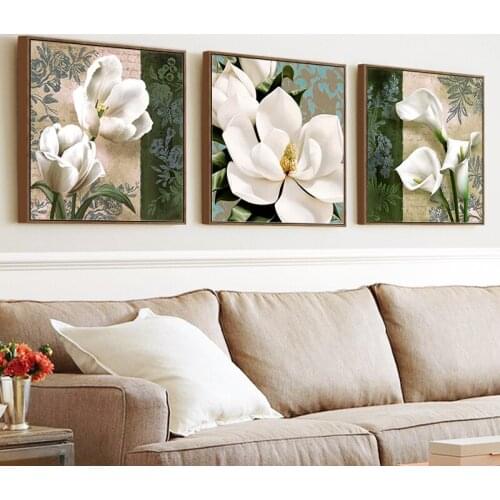 Tulips Flower triple landscape diamond embroidery full square round diamond painting cross stitch rhinestone of pictures N1178