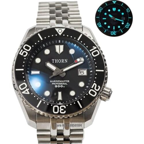Heimdallr THORN MM Automatic Mechanical Diving Watch Mens Water Ghost Sapphire Glass Blue Luminous Dial 300m Waterproof