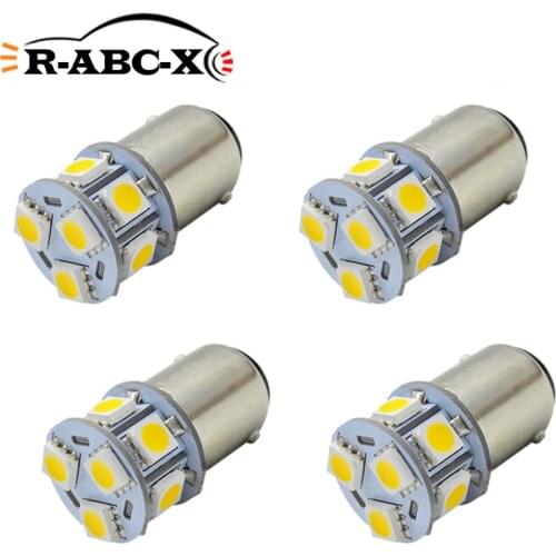 AC 6-30V Car LED 5050 9SMD Led Bulbs BA15S 1156 BA15D Brake Lamp For Turn Signal Light Accessories Car Styling White/Warm white