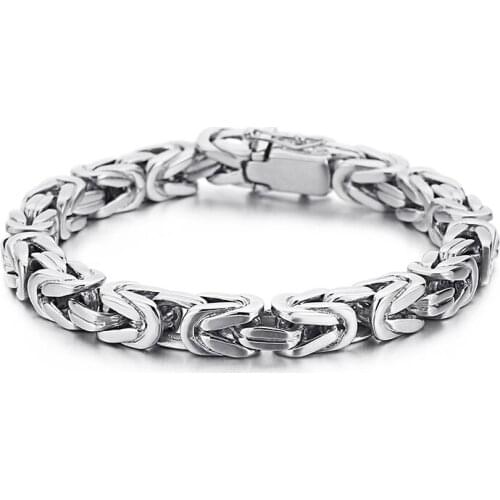 HAOLYNJOY Golden Steel Color 361L Stainless Steel Bracelet Geometric Connection Mens Suit Jewelry