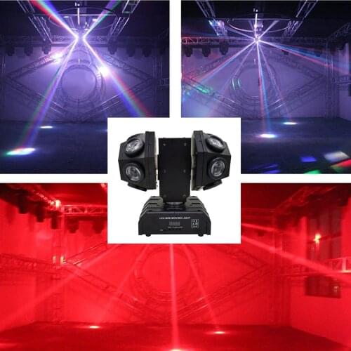 Fast shipping New LED 12 double Arm moving Heads Football RGBW 4 IN 1 Full Color Beam Stage Lamp for Wedding Bar