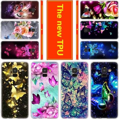 Phone for Samsung Galaxy J6 J4 Plus J8 J3 J7 2018 J5 J3 j7 2017 2016 j6 Prime Cover Case Cute Butterfly Flower