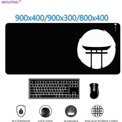 Black and White Mouse Pad Japanese Art Table Big Mousepad Gamer Keyboard Office Carpet Desk Pad Anime Gaming Accessories Pad Xxl