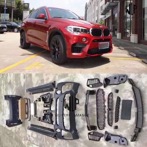 F16 High Quality PP Material Unpainted Car Body Kit X6M Style Front Bumper Rear Bumper For BMW F16 X6 X6M 2014-UP