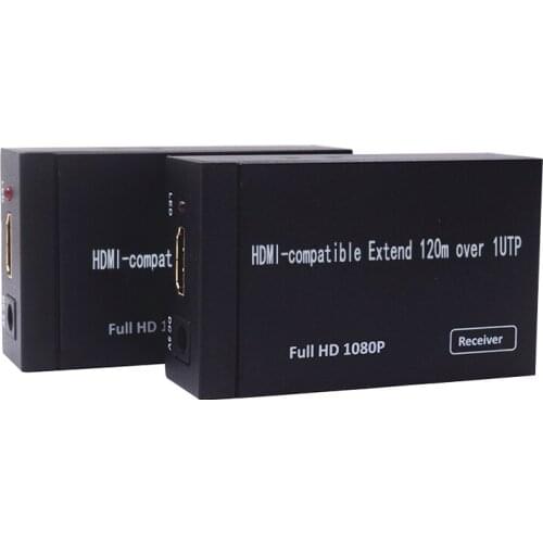 Full HD 1080P 120m HDMI-compatible Extender over ONE CAT5E/6 HDMI-compatible Extender 120m over 1UTP Transmitter Receiver