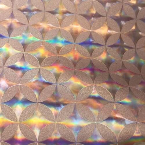 Synthetic PU Holographic decorate leather material