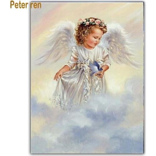 Diamond painting portrait cross stitch Home Decor Square\Round diamond mosaic Rhinestone Full Diamond embroidery "Cloud Angel"