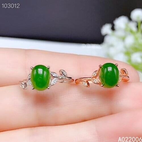 KJJEAXCMY fine jewelry 925 sterling silver inlaid natural Jasper ring new female jade gemstone ring fashion support test