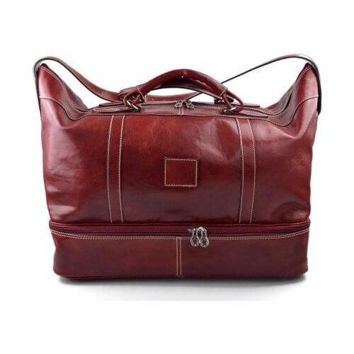 Leather duffle bag leather luggage genuine leather shoulder bag red mens ladies