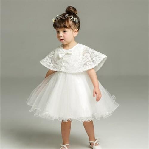 HAPPYPLUS Lace Fluffy Infant Dresses for Babies Princess Tulle Baby First Birthday Outfits Christening Child Costumes Ball Gowns