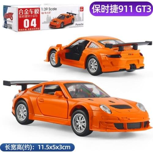 1:39 Scale Diecast Alloy Car Model For ThePorsche 911 GT3 RSR Collection Pull Back Car - Orange/Black