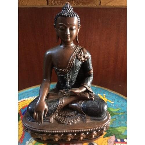MOEHOMES Tibet Buddhism Bronze Sakyamuni Tathagata Buddha Statue Metal crafts fengshui home Decoration