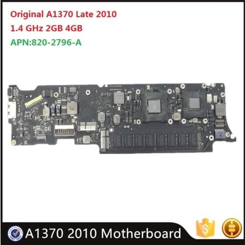 Original Tested 820-2796-A Motherboard For Macbook Air 11.6" A1370 Late 2010 Logic Board 1.4 GHz 2GB 4GB Mainboard Replacement