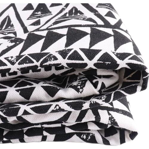 Half a Meter Cotton Fabric Black white Staggered arrangement For DIY Patchwork Quilting Tissue Cloth Sewing Dress Home Textile