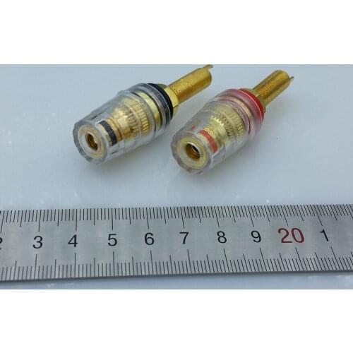 Gold-plated copper Lengthen Terminals 4mm socket banana binding post for speaker box 2pcs/lot