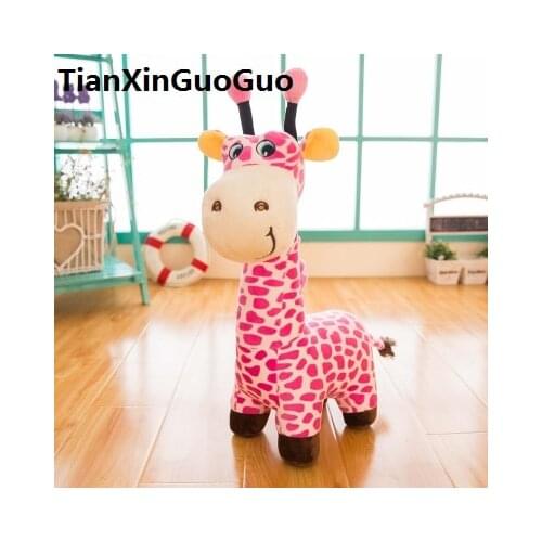 Pink cartoon giraffe plush toy about 40cm giraffe soft doll birthday gift h0789