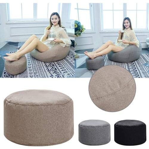 Removable And Washable Cover Linen Cushion Futon Balcony Pedal Cover Fillable Lazy Futon Cushion Round Thick Floor Tatami Pouf