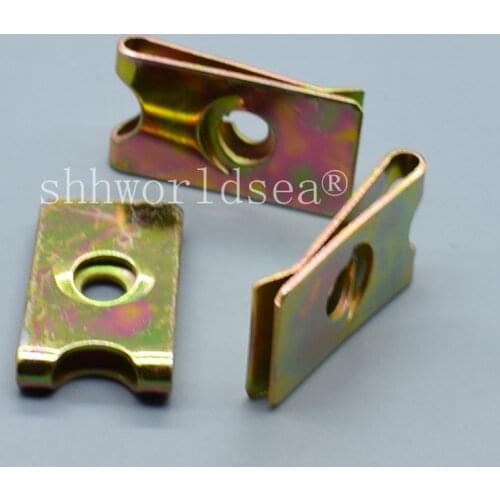 Shhworldsea 100PCS Zinc plating color U type iron clamp Auto Metal Clip Car Metal Retainer Automotive Metal Fastener Clips
