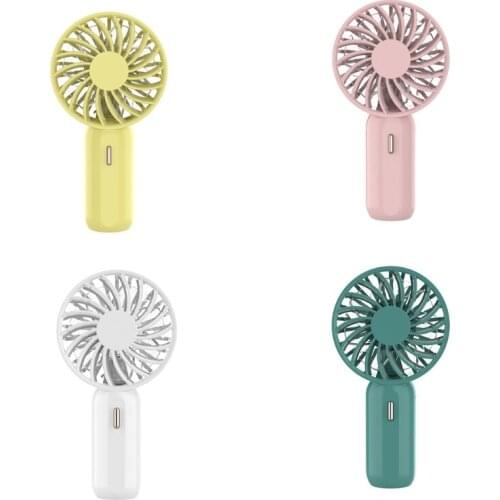 USB Fan with Rechargeable Battery LED Light Personal Small Air Circulator 3 Speeds 7 Blades Fan for Indoor Outdoor