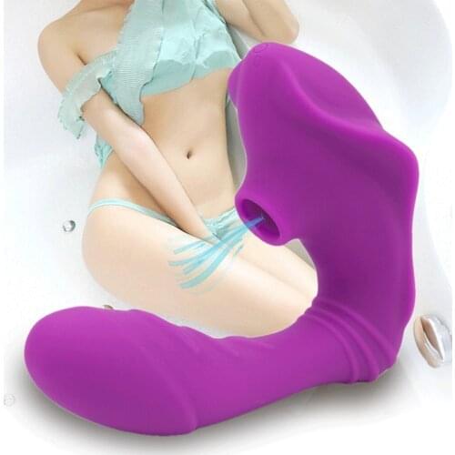 Sucking Vibrator Female G-spot Massage 2-in-1 Functional Masturbation Stick Rechargeable Wearer Dildo Adult Products Sex Toys