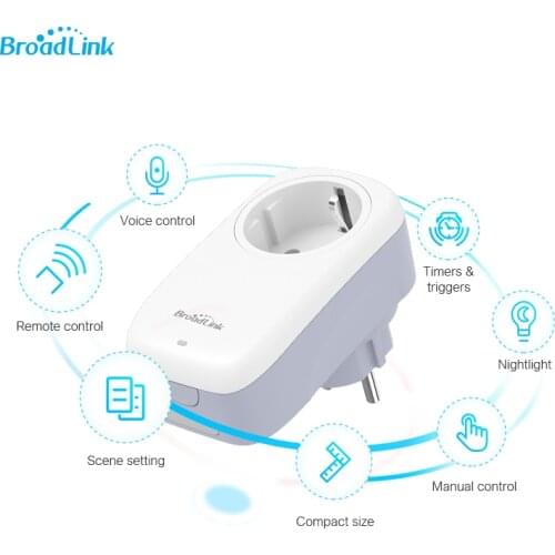 BroadLink SP4L-EU WiFi Smart Plug Socket EU Works with Alexa, Google Home, Siri, IFTTT