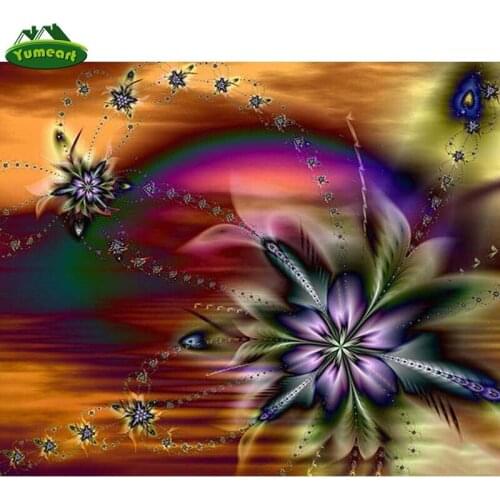 Yumeart DIY 5D Diamond Art Crystal Flower rainbow Paint With Diamonds Embroidery Cross Stitch Home Art Decoration