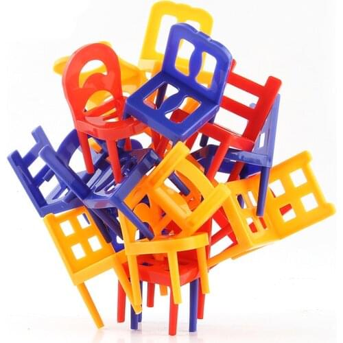24Pcs Stacking Chairs Game Block Balance Toy Parent Child Funny Interactive Game Kid Educational Challenge Toy