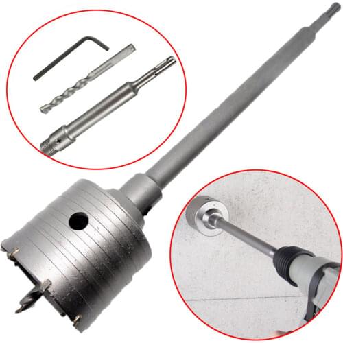 30-80mm Wall Hole Drill Bit Electric Hammer Percussion Drill Air Conditioner Punching Concrete Water Pipe Dry Punching Kit