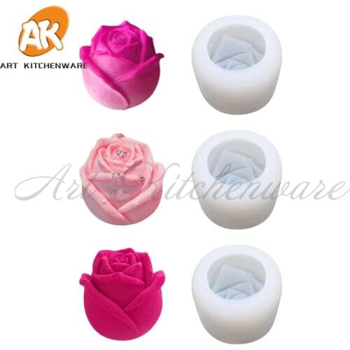 3D Rose Silicone Mold Jelly Chocolate Mousse Mould Ice Tray Molds DIY Homemade Soap Candle Moulds Cake Decorating Tool Bakeware