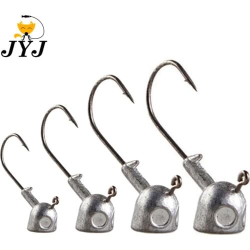 High Quality5pcs 3.5g/7g/10g/14g/18g Lead Head jig hook Bait hard Fishing Hooks For Soft Lure Fishing Tackle Deep Water Bullet