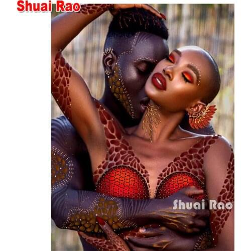 Diamond painting african american lover Full Square/Round drill 5d embroidery portrait cross stitch thread stone