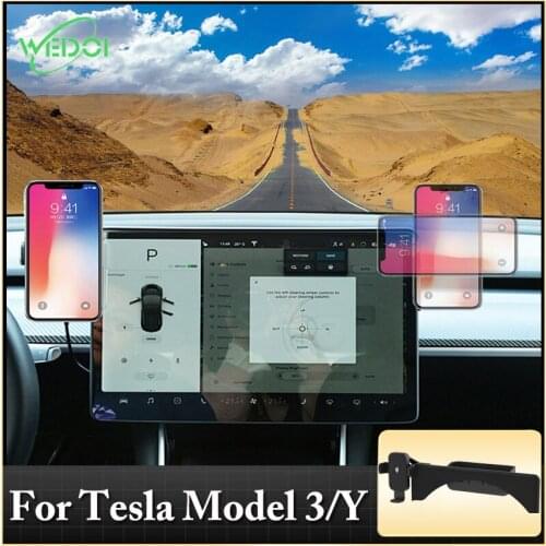 WEDOI Car Phone Holder For Tesla Model 3/Y With Wireless Charger Safety Glasses Holder Screen Mobile Phone