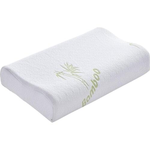 2pcs Sleeping Memory Singleplayer Neck Pillows Cover Single Neck Bamboo Orthopedic Bamboo Fiber Bedding (60x40x12 Low