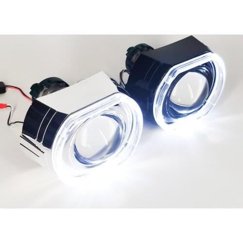 Bi-xenon Lens Projector Headlight LED Running Lights Square Sport Angel Eyes Lenses 3.0'' Hella 3r G5 5 Car Retrofit Modify D2s