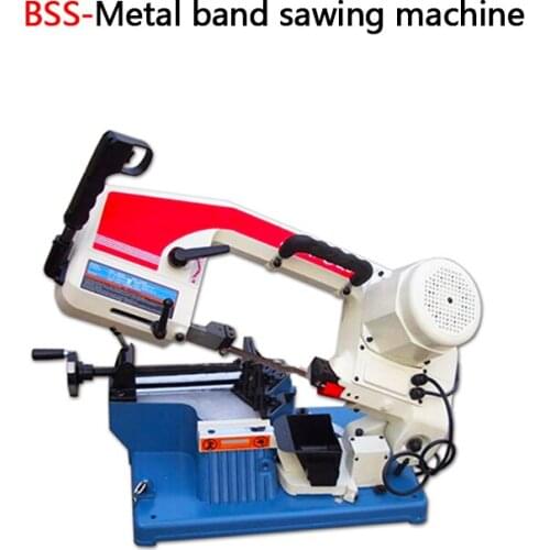 BS-100 Small Sawing Machine Portable Metal Band Saw Machine Movable Horizontal Sawing Machine Small Wood Cutting Saw Machine