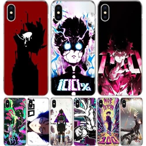 Mob Psycho 100 Anime Cover Phone Case For Iphone 11 12 Mini Pro 7 6 X 8 6S Plus XS MAX + XR 5S SE 10 9 Art TPU Coque Capa Shell