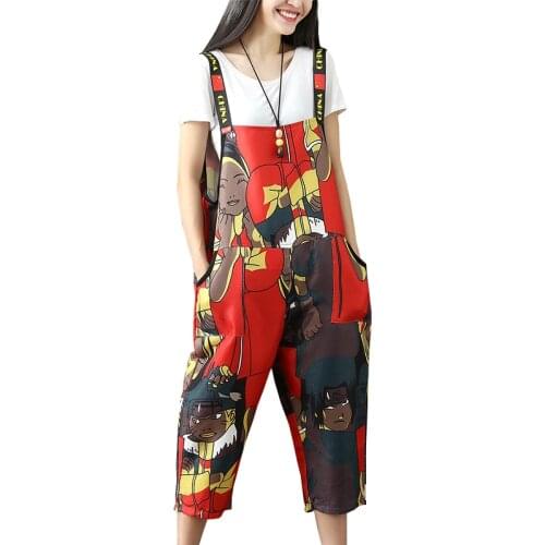Womens New Summer Casual Strap Romper Pants Jumpsuit Trousers Ladies Spring autumn Fashion Cartoon Loose Overalls Trousers body