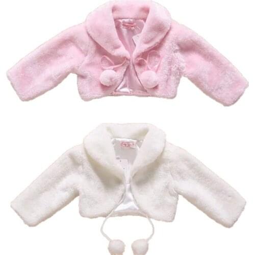 New Flower Girls Jacket Kids Warm Faux Fur Party Wedding Bridal Coat Evening Bolero Kids Warm Fall Winter Shrug Drop Shipping