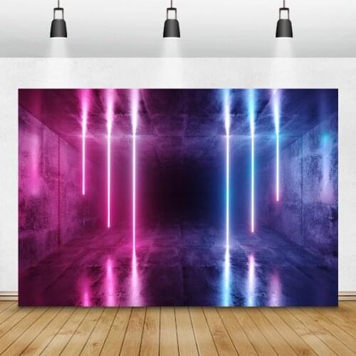 Laeacco Stone House Fluorescent Lamp Stage Light Shining Beam Baby Portrait Photography Backdrops Photo Backgrounds Photo Studio