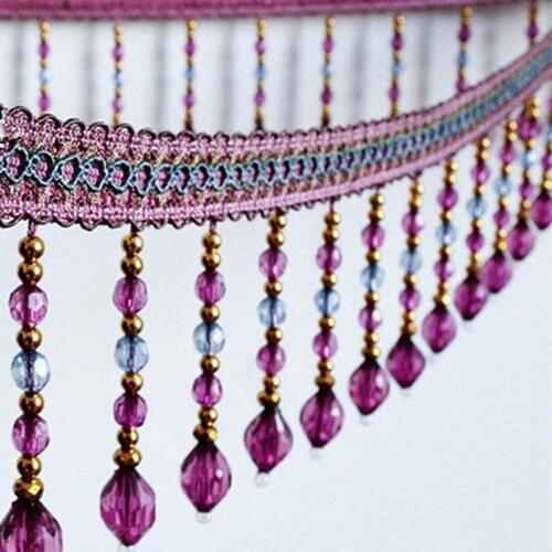 11.5M Curtain Accessories Tassel Fringe Trim pineapple Crystal Bead Ribbon For home textile Drapery Sewing Decoration