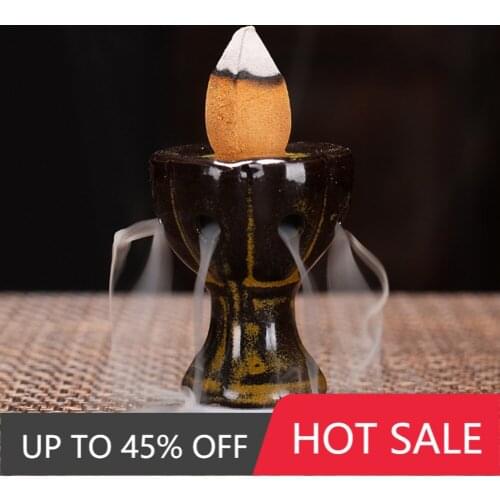 Mini Ceramic Decoration Incense Burner Waterfall Incense Burner Backflow Ceramic Incense Holder Incense Fountain Backflow