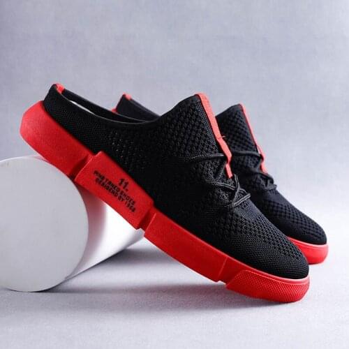 Men half shoes Summer2020 trend half slippers tow beach shoes men breathable flying woven non-slip fashion wear personality