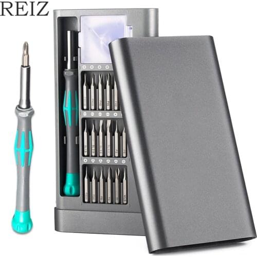 REIZ 40 In 1 Precision Screwdriver Set Magnetic Torx Hex Slotted S2 Alloy Screw Bits Mobile Phone PC Disassembly Hand Tool Kits