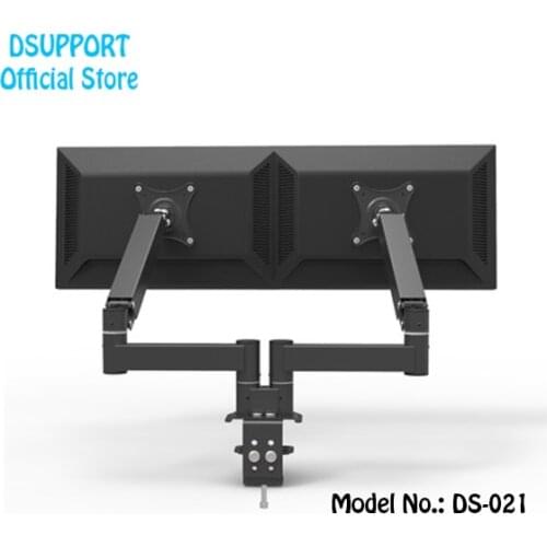360 Degree spring arm Desktop 17"-27" Dual Monitor Holder Arm Full Motion Dual Monitor Support loading 5.5 kgs